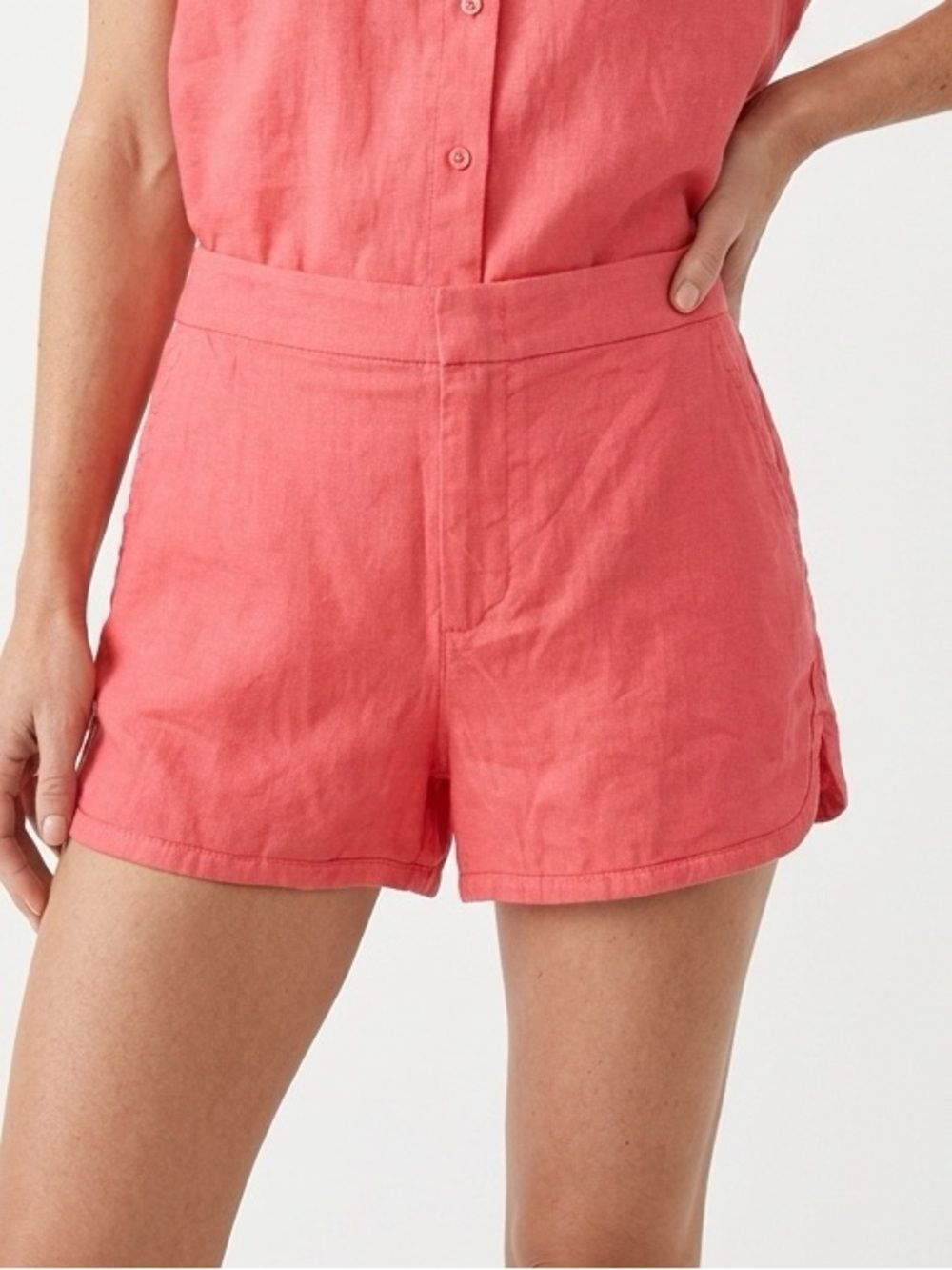 LEVEL 99 | NEW Nemo Coral Linen Tencel Shorts with Pockets Women’s Size 27 & 29